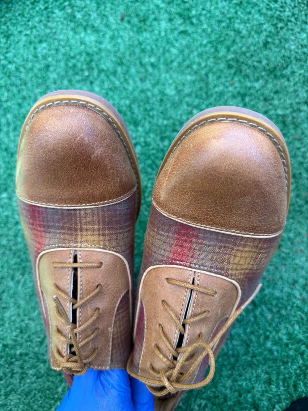 PENDLETON x TIMBERLAND Women's Beckwith Brown Red Plaid Leather Oxfords Shoes 8 - Picture 12 of 16